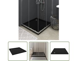 vidaXL Douchebak Vierkant - 90x90 cm - ABS - Zwart Douchebak - Douche Cabine - Modern Badkamer - Zwarte Douchebak - Vierkante Douchebak