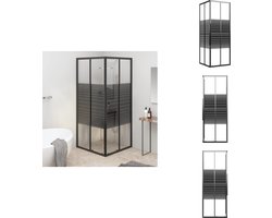 vidaXL Douchecabine - Douchecabines - Douchescherm - Douchewand - Douchecabine strepen 80x80x180 cm ESG zwart