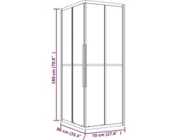 vidaXL Douchecabine - Douchecabines - Douchescherm - Douchewand - Douchecabine strepen 90x70x180 cm ESG zwart