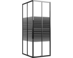 vidaXL - Douchecabine - strepen - 90x70x180 - cm - ESG - zwart