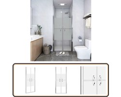 vidaXL Douchedeur ESG Halfmat 81x190 cm Douchedeur - Badkamerspiegel - Glazen Douchedeur - Schuifdeur - Douche Accessoires
