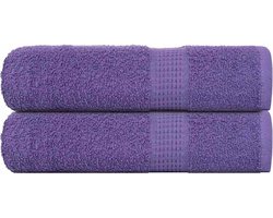 vidaXL - Douchehanddoeken - 2 - st - 70x140 - cm - 360 - g/m² - 100% - katoen - paars