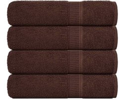 vidaXL - Douchehanddoeken - 4 - st - 70x140 - cm - 360 - g/m² - 100% - katoen - bruin