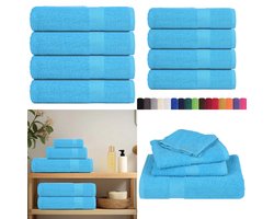 vidaXL Douchehanddoeken 4 st 70x140 cm 360 g/m² 100% katoen turquoise - Handdoek - Handdoeken - Badhanddoek - Badlaken