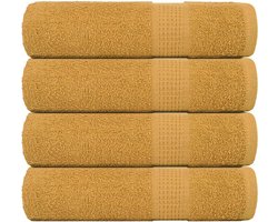 vidaXL - Douchehanddoeken - FROGN - 4 - st - 70x140 - cm - 360 - g/m² - goud