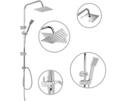 vidaXL - Douchekoppenset - dubbel - met - handdouche - roestvrij - staal