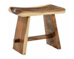 vidaXL - Douchekruk - Naturel - 50 - x - 30 - x - 44 - cm - Massief - Suar - Hout