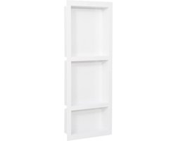vidaXL - Douchenis - met - 3 - vakken - 41x99x9 - cm - hoogglans - wit