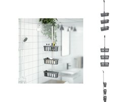 vidaXL Doucherek - Doucherekken - Doucheschap - Douche Schap - Doucherek 30x15x(67-105) cm aluminium