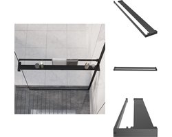 vidaXL Doucherek - Doucherekken - Wandschap Douche - Doucheschap - Doucheschap voor inloopdouchewand 90 cm aluminium zwart
