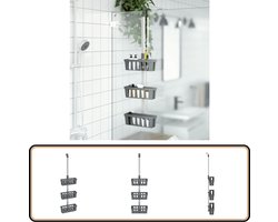 vidaXL Doucherek - Zilver - Verstelbaar - Aluminium Doucherek - Doucherekken - Doucheschap - Douche Schap