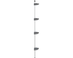 vidaXL - Doucherekje - 4-laags - telescopisch - hoekmodel - aluminium - zilver