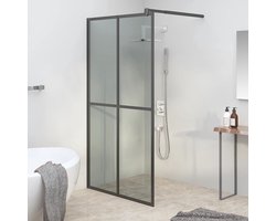 vidaXL Douchescherm - Inloopdouche - Inloopdouchescherm 100x195 cm donker gehard glas - Badkamermeubel - Glazen Douchedeur - Modern Douchecabine