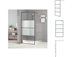 vidaXL Douchewand - Douchewanden - Douchescherm - Badwand - Inloopdouchewand 90x195 cm halfmat ESG-glas zwart