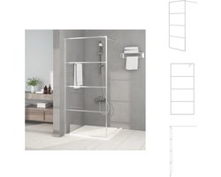 vidaXL Douchewand - Douchewanden - Douchescherm - Badwand - Inloopdouchewand 90x195 cm transparant ESG-glas zilverkleurig