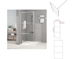vidaXL Douchewand - Douchewanden - Douchescherm - Badwand - Inloopdouchewand 90x195 cm transparant ESG-glas zilverkleurig