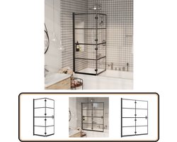 vidaXL Douchewand - Inklapbaar - ESG - 120x140 cm Douchewand - Inklapbare Douchewand - Douche Cabine - Douchescherm - Badkamermeubel