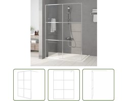 vidaXL Douchewand - Inloopdouchewand - Inloopdouchewand 140x195 cm transparant ESG-glas zilverkleurig - Glazen Douchewand - ESG-glas - Badkamerspiegel