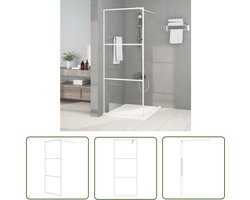 vidaXL Douchewand - Inloopdouchewand - Inloopdouchewand 80x195 cm transparant ESG-glas wit - Glazen Douchedeur - Badkamerspiegel - Badkamermeubilair