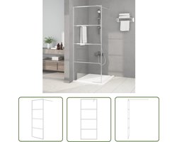 vidaXL Douchewand - Inloopdouchewand - Inloopdouchewand 80x195 cm transparant ESG-glas zilverkleurig - Badkamermeubilair - ESG-glas - Aluminium