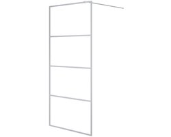vidaXL Douchewand - Inloopdouchewand - Inloopdouchewand 90x195 cm transparant ESG-glas zilverkleurig - Glazen Douchewand - ESG-glas - Badkameraccessoires