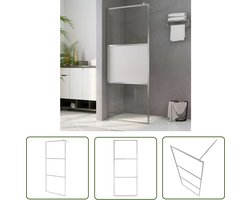 vidaXL Douchewand - Inloopdouchewand - Inloopdouchewand halfmat 80x195 cm ESG-glas - Glazen Douchewand - ESG-glas - Badkamerspiegel