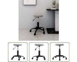 vidaXL Draaibare Kantoorstoel - Fluweel - Lichtgrijs Bureaustoel - Kantoormeubilair - Fluweel Stoel - Grijze Stoel - Verstelbare Stoel