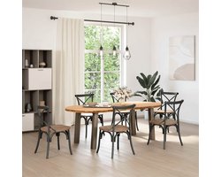 vidaXL Draaibare Sleutel - Dynamische Sleutel - Eettafel 220x100x74 cm ovaal massief eikenhout lichtbruin - Gereedschapset - Mechanica - Draper Tools