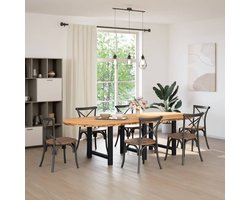 vidaXL Draaibare Sleutel - Dynamische Sleutel - Eettafel 280x120x74 cm ovaal massief eikenhout lichtbruin - Gereedschapset - Mechanica - Draper Tools