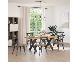 vidaXL Draaibare Sleutel - Dynamische Sleutel - Eettafel rechthoekig 180x100x74 cm massief eikenhout lichtbruin - Gereedschapset - Mechanica - Draper Tools