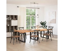 vidaXL Draaibare Sleutel - Dynamische Sleutel - Eettafel rechthoekig 280x120x74 cm massief eikenhout lichtbruin - Gereedschapset - Mechanica - Draper Tools