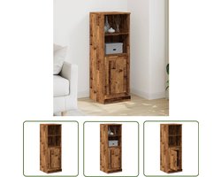 vidaXL Draaibare Sleutel - Dynamische Sleutel - Hoge kast 36x35,5x103,5 cm bewerkt hout oud houtkleurig - Gereedschapset - Mechanica Tools - Torque Wrench