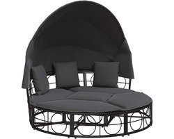 vidaXL Draaibare Sleutel - Dynamische Sleutel - Loungebed met luifel en kussens poly rattan zwart - Gereedschap Mechanica - Torque Wrench - Inch Pound