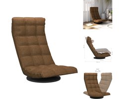 vidaXL Draaibare Vloerstoel - Bruin - Stof - Metaal - 90x54x80 cm - Inklapbaar - 360 graden draaibaar - Montage vereist - Chaise longue