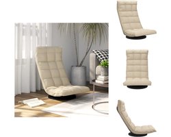 vidaXL Draaibare Vloerstoel - Crème - 90 x 54 x 80 cm - Inklapbaar - Verstelbaar - Metalen Frame - Chaise longue