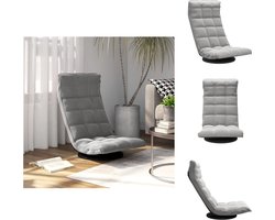 vidaXL Draaibare Vloerstoel - Lichtgrijs - Fluweel - 90x54x80cm - Inklapbaar - Chaise longue