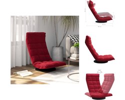 vidaXL Draaibare Vloerstoel - Wijnrood Fluweel - 90x54x80cm - Verstelbaar - Inklapbaar - Stabiel en Duurzaam - Montage vereist - Chaise longue