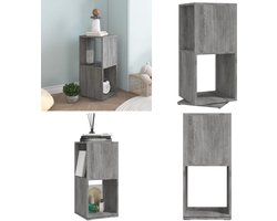 vidaXL Draaikast 34,5x34,5x75,5 cm spaanplaat betongrijs - Draaikast - Draaikasten - Kast - Kastje
