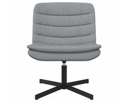 vidaXL - Draaistoel - Lichtgrijs - 63 - x - 75 - x - 76 - cm - Stof