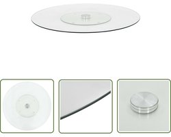 vidaXL Draaitafel - Serveerbord - Serveerbord draaiend 60 cm gehard glas transparant - Glazen Serveerborden - Servies - Gehard Glas