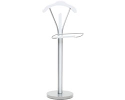 vidaXL Dressboy - Wit - 45x35x107 cm - MDF en Staal Kledingrek - Kostuums - Jas - Mantel - Jurk