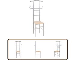 vidaXL Dressboys - Set van 2 - Metaal - Lichtbruin en Zilvergrijs Dressboy - Heren Kledingsysteem - Vintage Meubels - Industrieel Interieur - Kamermeubilair