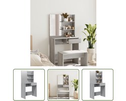 vidaXL Dressing Table - Kaptafel - Kaptafel met spiegel 74,5x40x141 cm grijs sonoma eikenkleurig - Make-up Tafel - Grijze Kaptafel - Houten Kaptafel