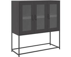 vidaXL - Dressoir - 100,5x39x107 - cm - koudgewalst - staal - zwart