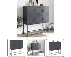 vidaXL Dressoir 100,5x39x107 cm staal antracietkleurig