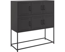 vidaXL - Dressoir - 100,5x39x107 - cm - staal - zwart