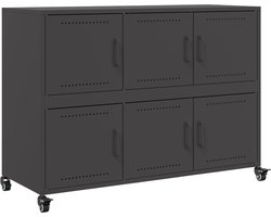 vidaXL - Dressoir - 100,5x39x72 - cm - staal - zwart