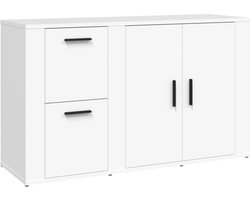 vidaXL - Dressoir - 100x33x59,5 - cm - bewerkt - hout - wit