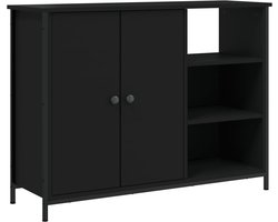 vidaXL - Dressoir - 100x33x75 - cm - bewerkt - hout - zwart