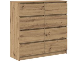 vidaXL - Dressoir - 100x35x99 - cm - bewerkt - hout - artisanaal - eikenkleurig